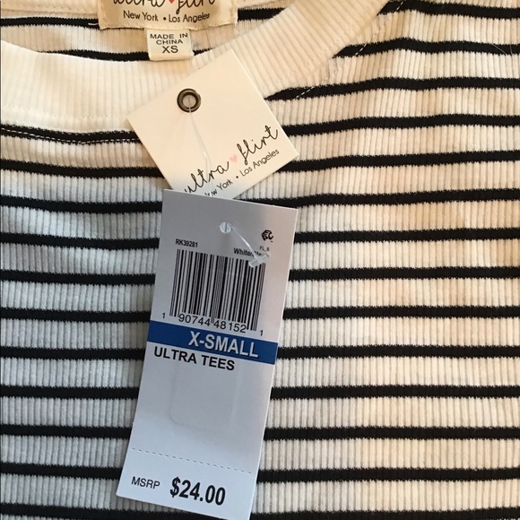 NWT Rib-Knit Striped T-Shirt - Picture 6 of 7